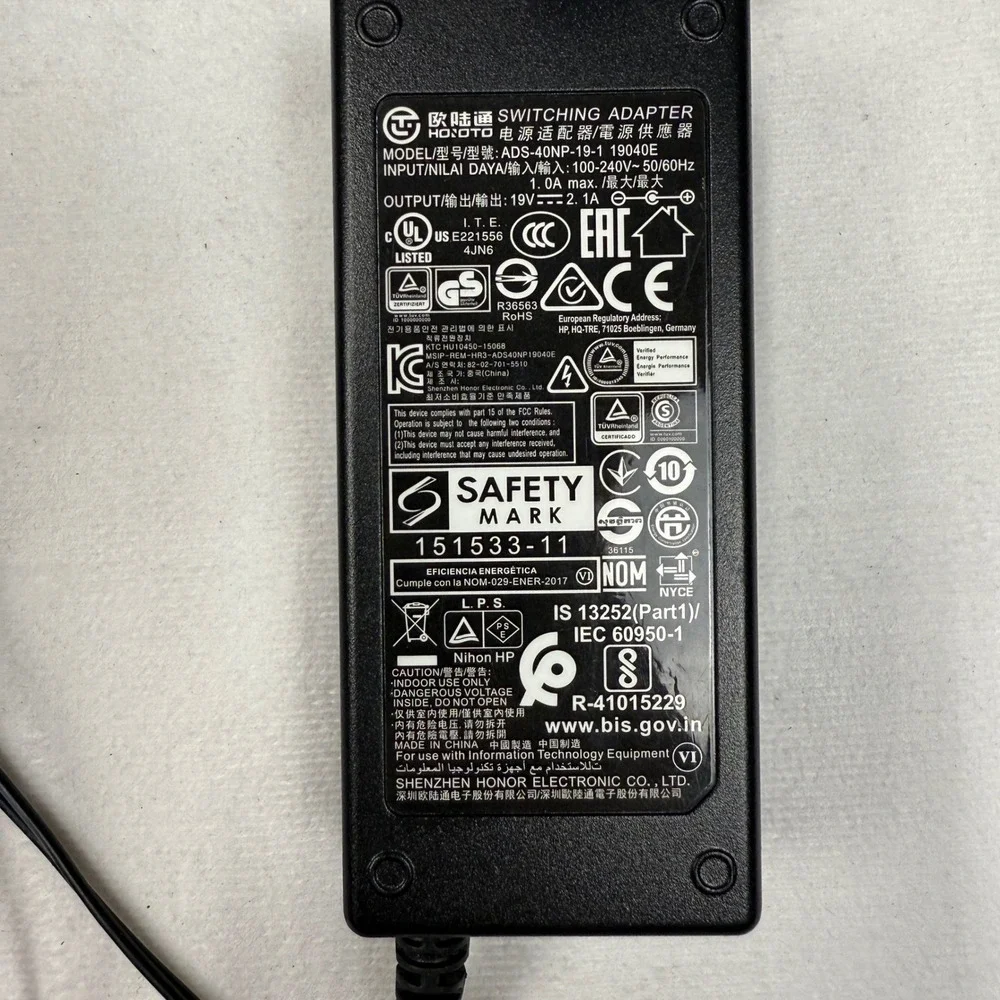 Shenzhen Honor 19V 2.1A AC Adapter ADS-40NP-19-1 19040E Switching Power Supply